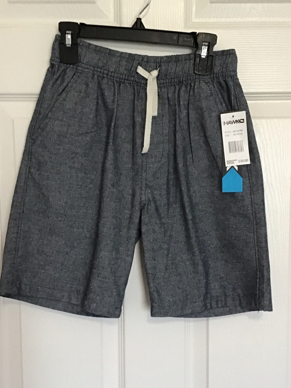 Hawke & Co Boys Heathered Navy Drawstring Hybrid Shorts